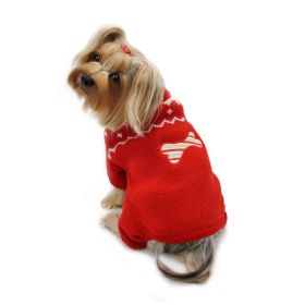 Candy Cane Bone Christmas Dog Sweater Bodysuit (size: XS)