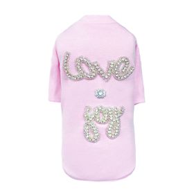 Love and Joy Dog Tee (Color: Baby Pink, size: XXS)