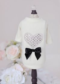Oh My Heart Dog Tee (Color: Ivory, size: XXS)