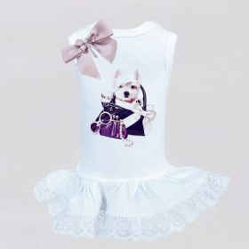 Out and About Dog Dress (Color: White, size: XXS)