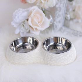 Pearl Pet Food and Water Bowl for Dogs (Color: Pearl)