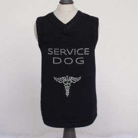 Service Dog Tank Top (Color: Black, size: XXS)