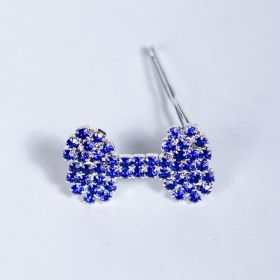 Crystal Bone Dog Barrette (Color: Blue)