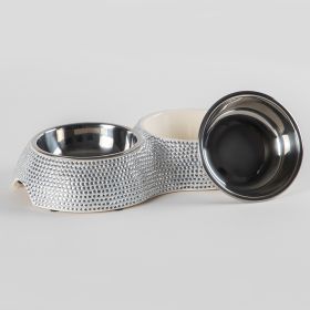 Crystal Pet Food and Water Bowl for Dogs (Color: Crystal)