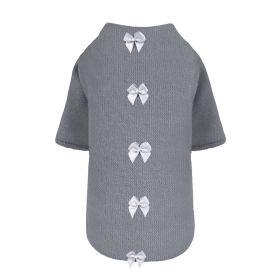 Dog Bow Sweater (Color: Pewter, size: XXS)
