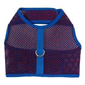 Active Mesh Dog Harness and Leash Set (Color: Blue & Red, size: large)