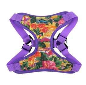 Doggie Design Wrap and Snap Choke Free Dog Harness (Color: Sunset Hibiscus, size: large)