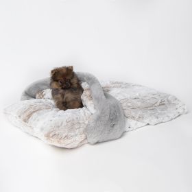 Ritz Luxury Dog Bed (Color: Pearl Leopard & Dove Grey)